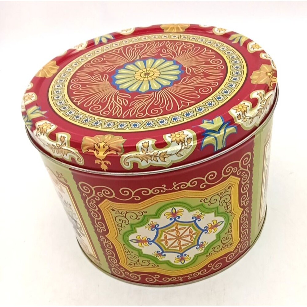 Nyakers Pepparkakor Cookie Tin Empty Swedish Gingersnap Decorative Red